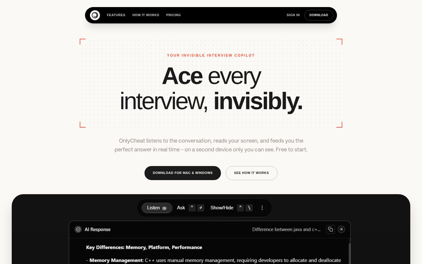 OnlyCheat Homepage