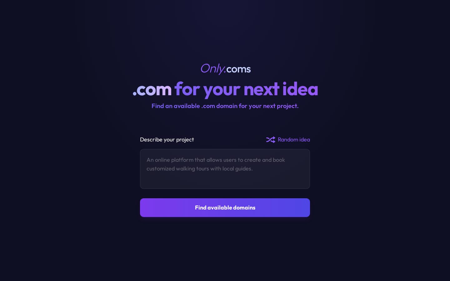 OnlyComs Homepage