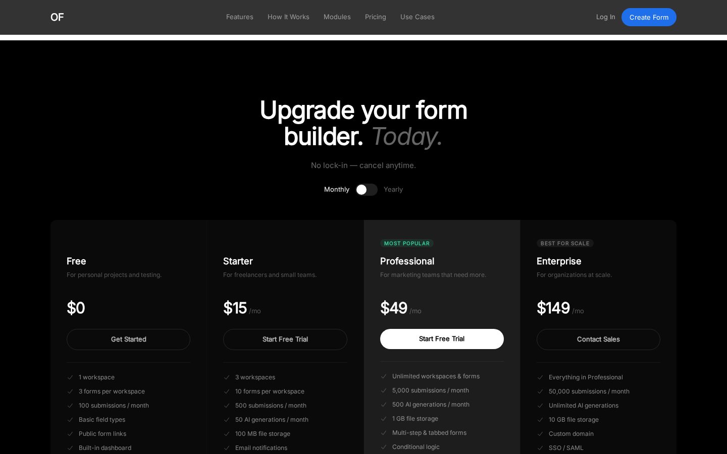 OnlyForms Pricing