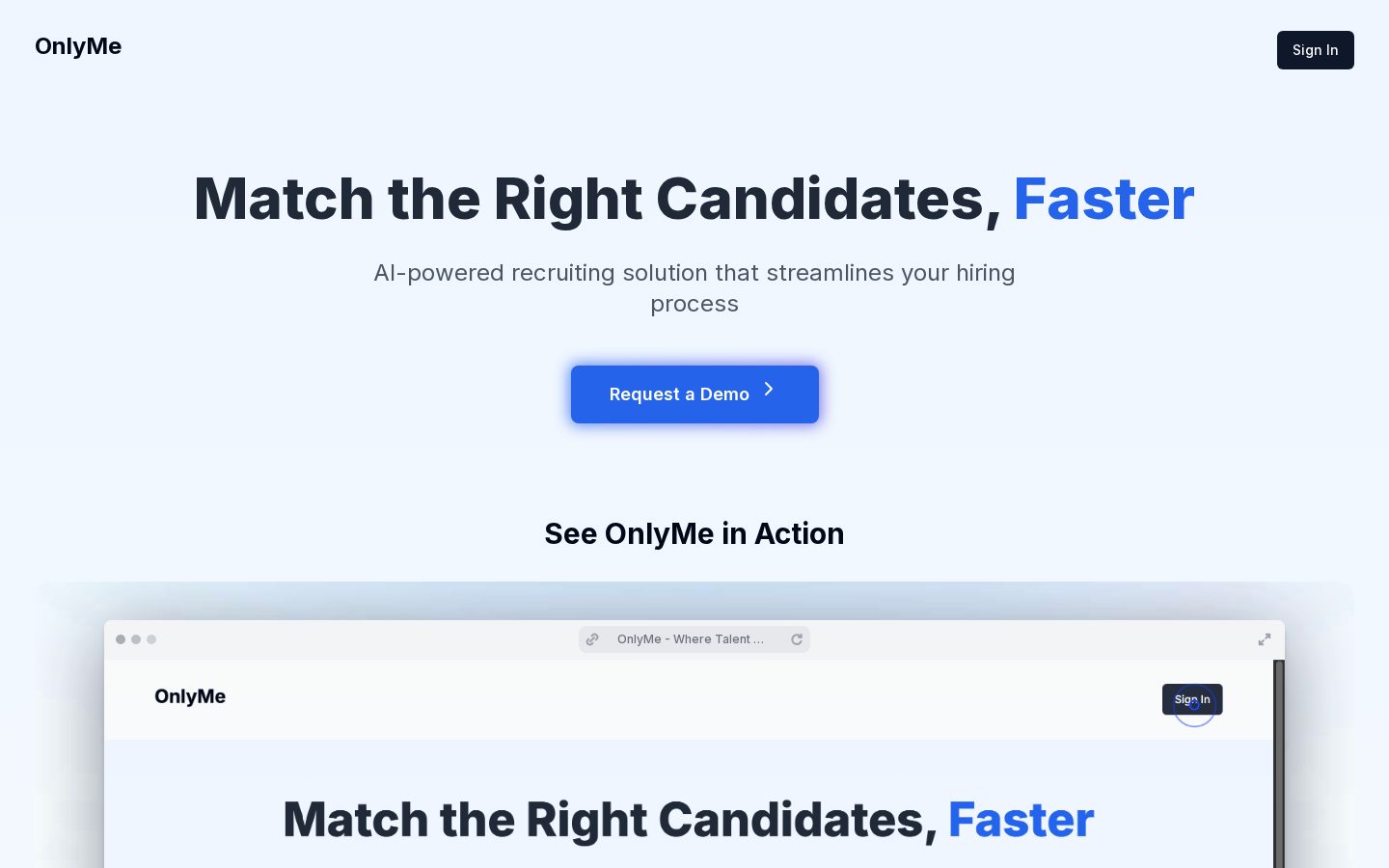 OnlyMe Homepage