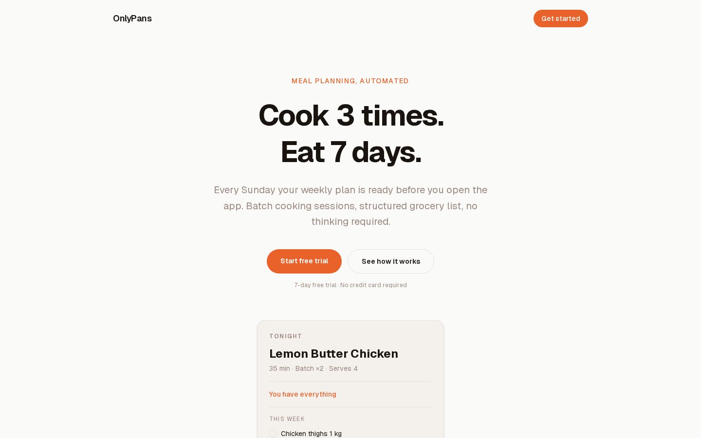 OnlyPans Homepage