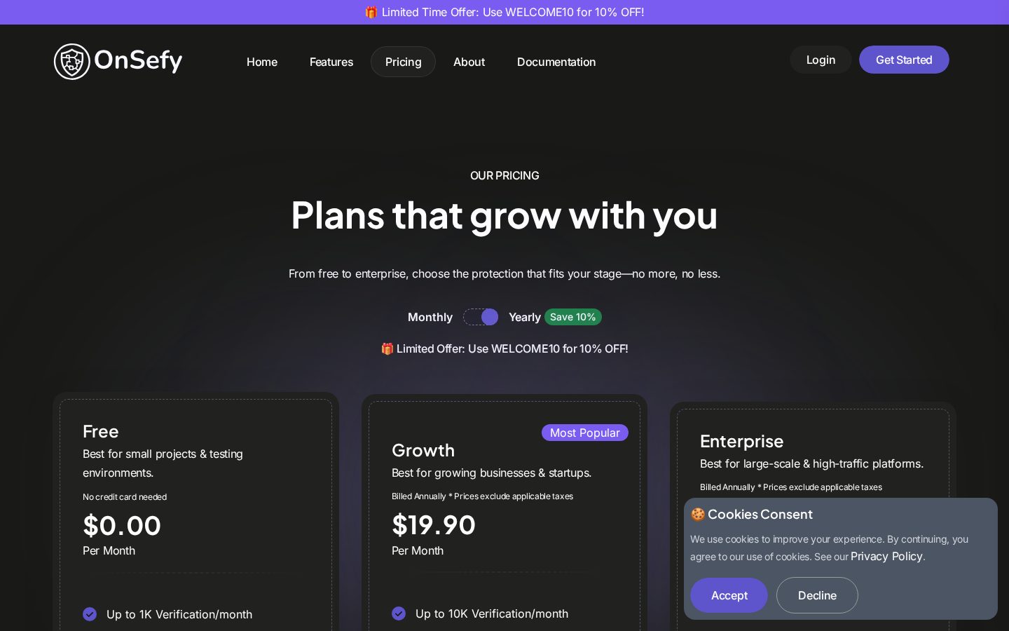 OnSefy Pricing