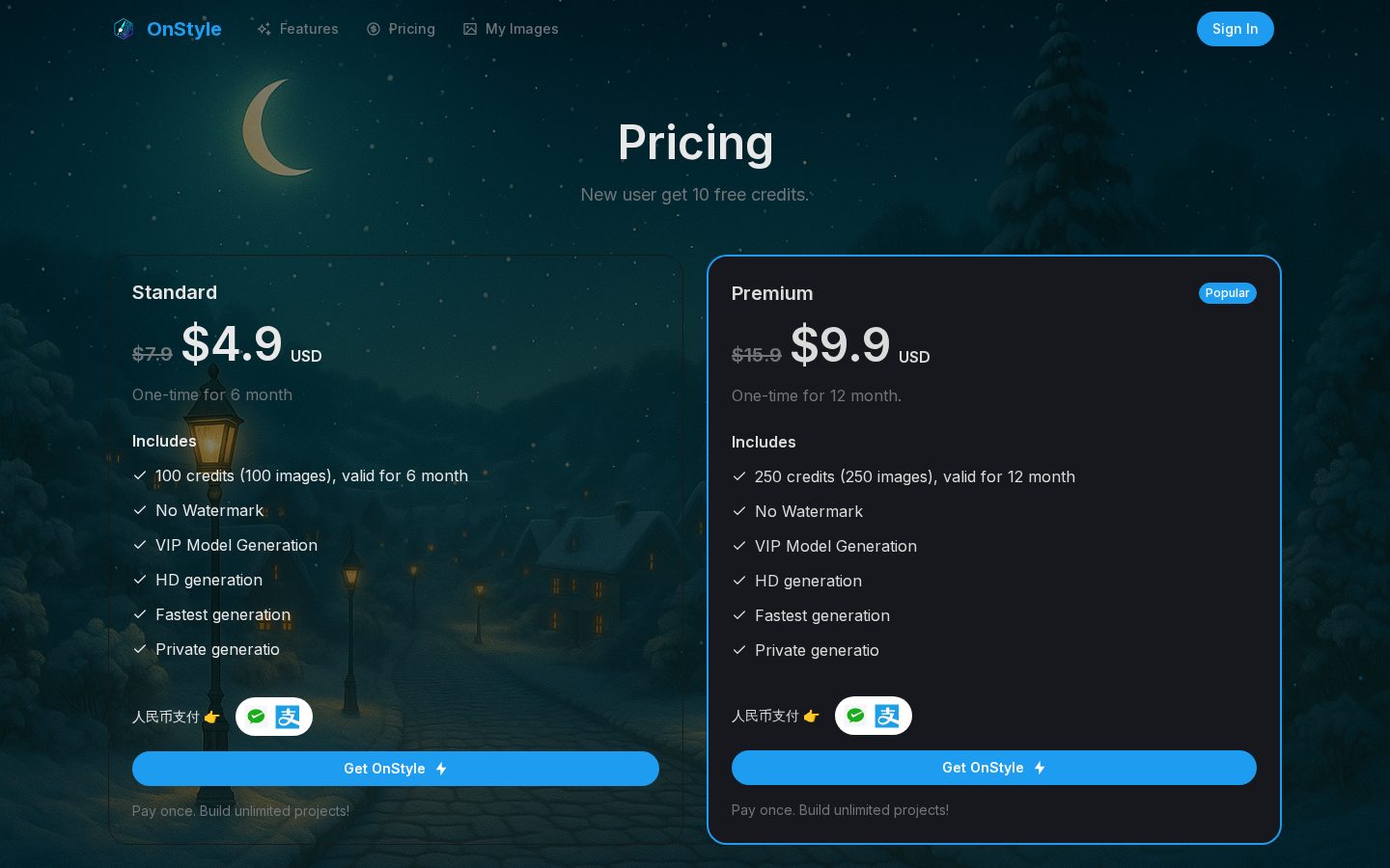 OnStyle Pricing