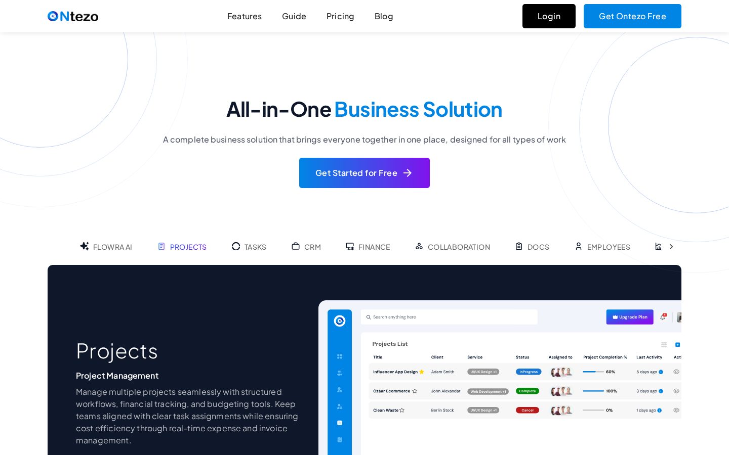 Ontezo Homepage