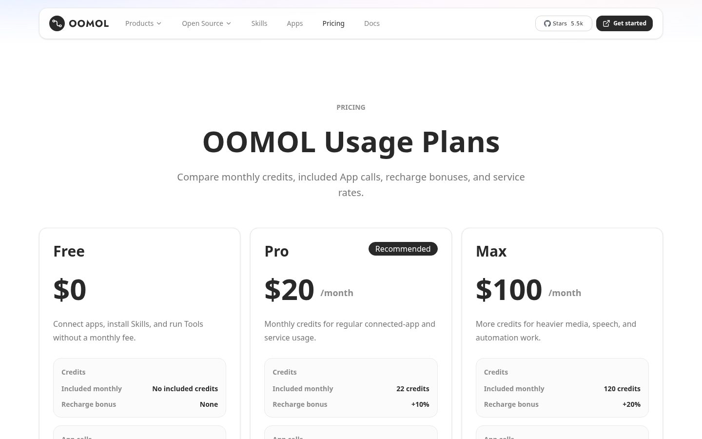 oomol studio Pricing