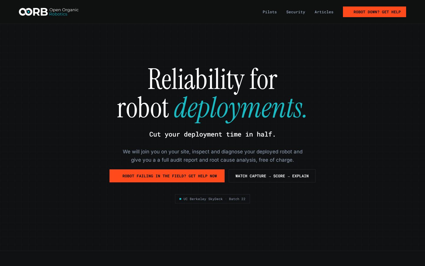 OORB Studio, the Replit for robotics Homepage