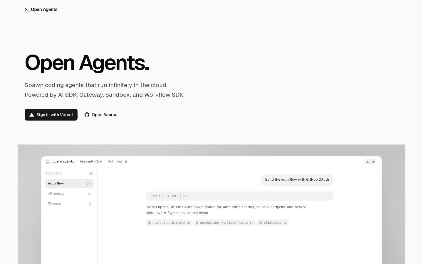 Open Agents Homepage