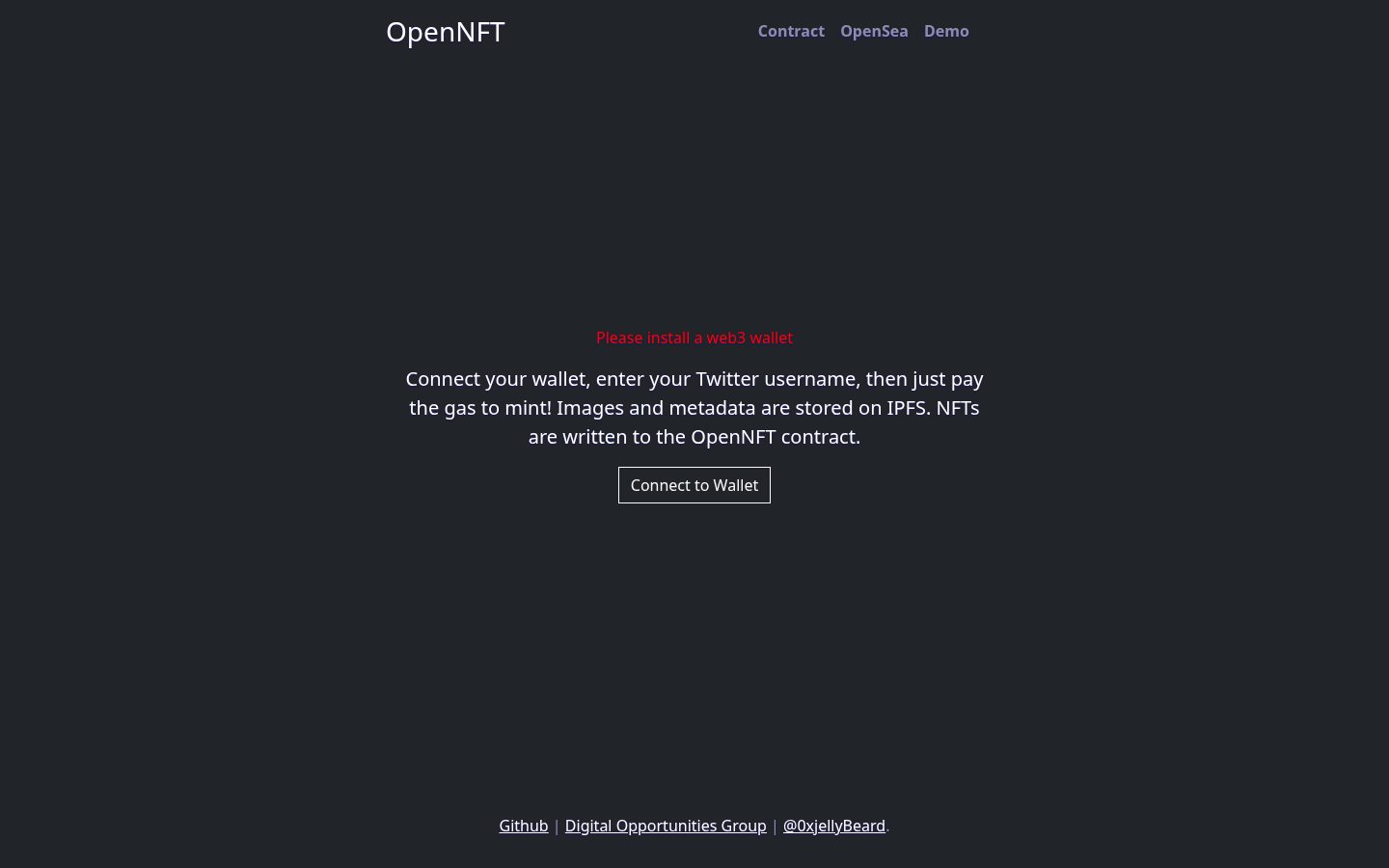 Open NFT Homepage