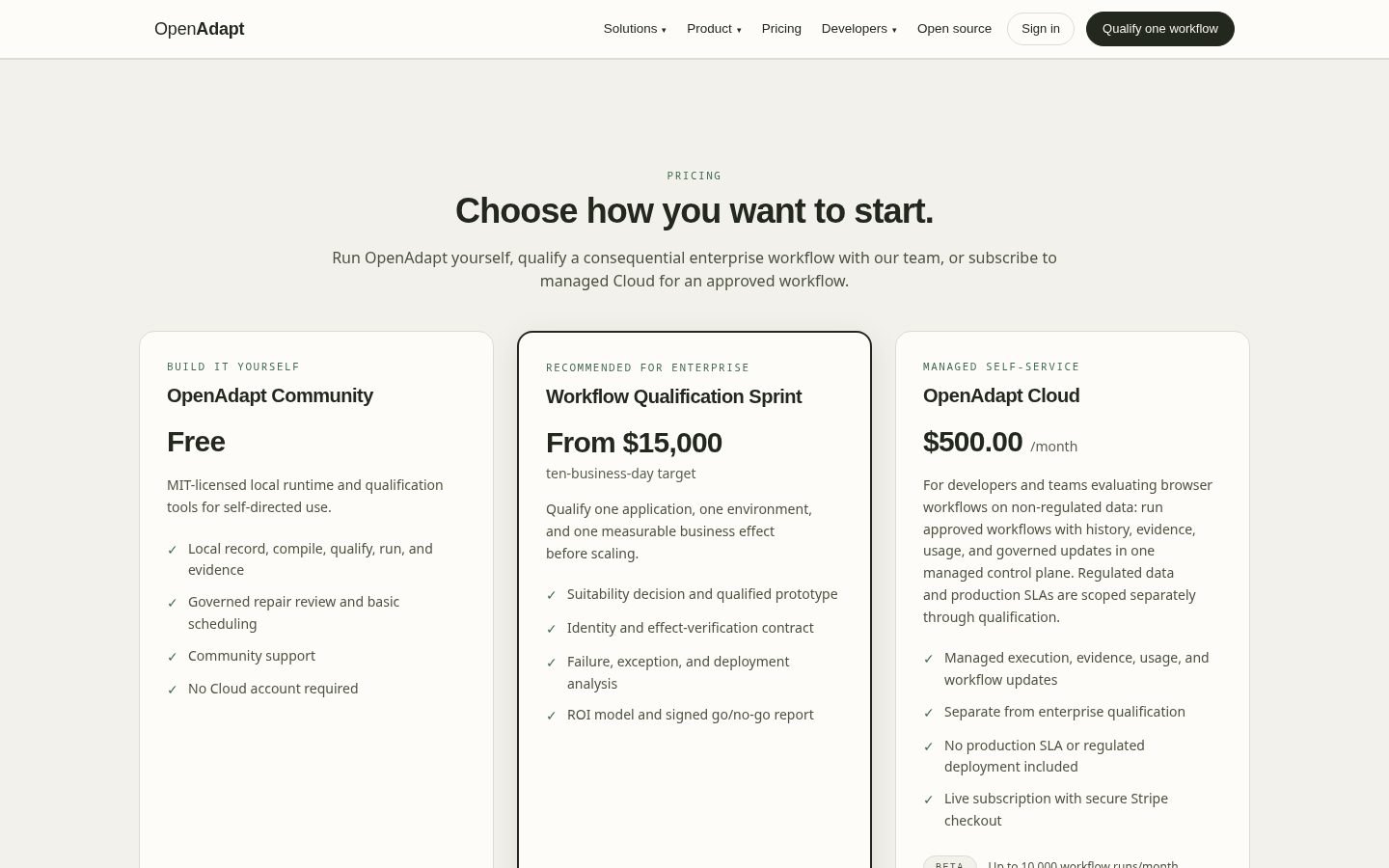 OpenAdapt.AI Pricing