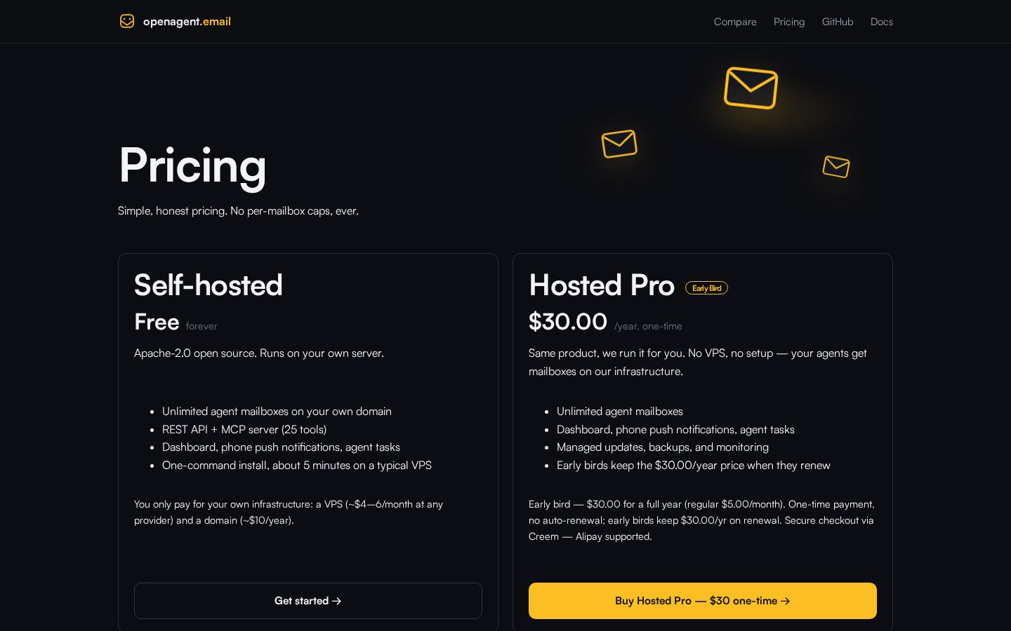 openagentemail Pricing