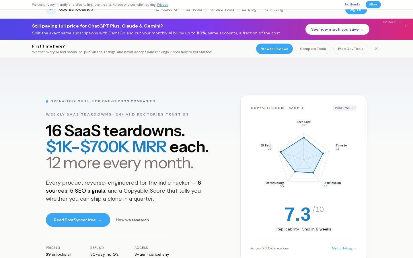 OpenAIToolsHub Homepage