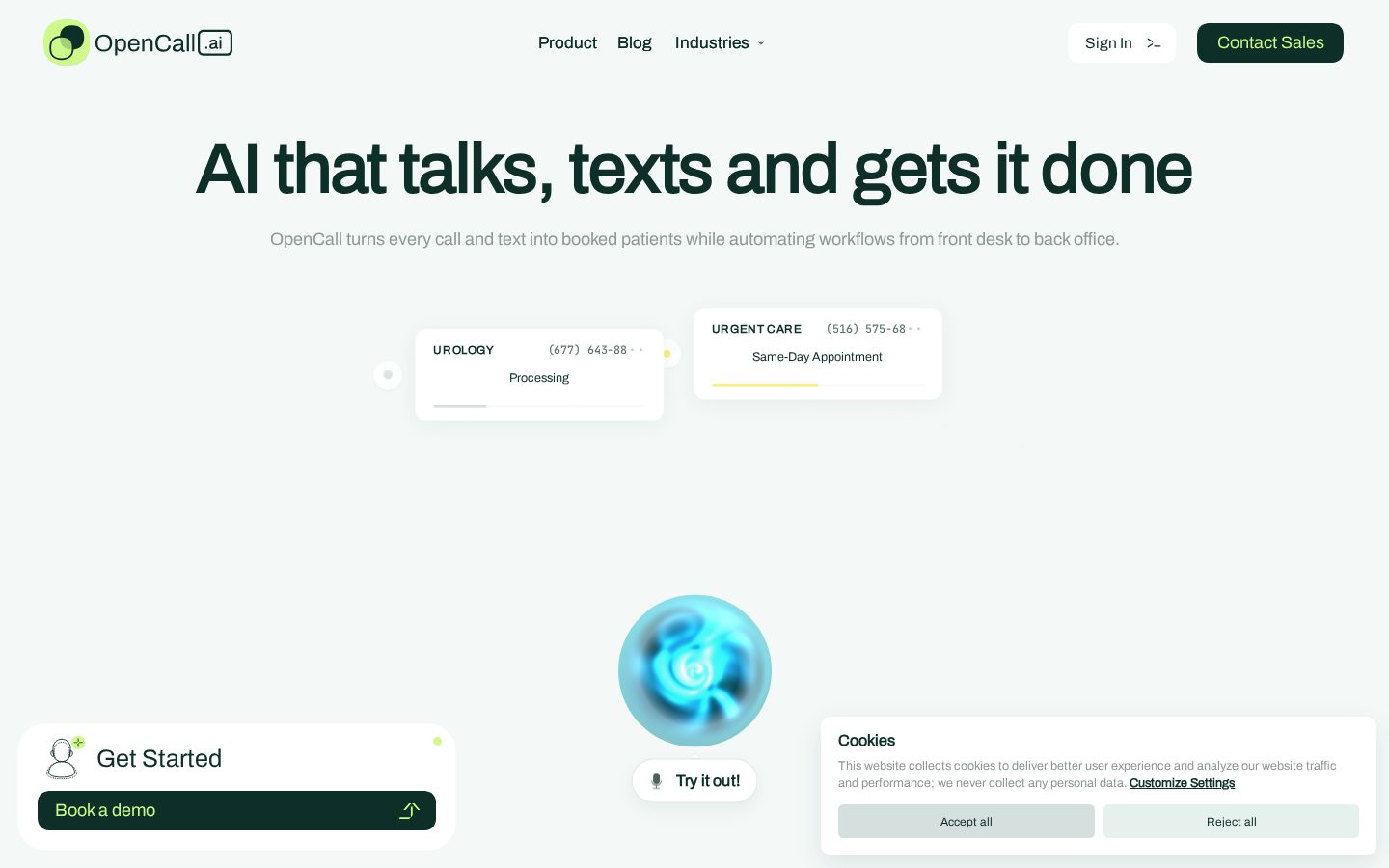 Opencall Ai Homepage