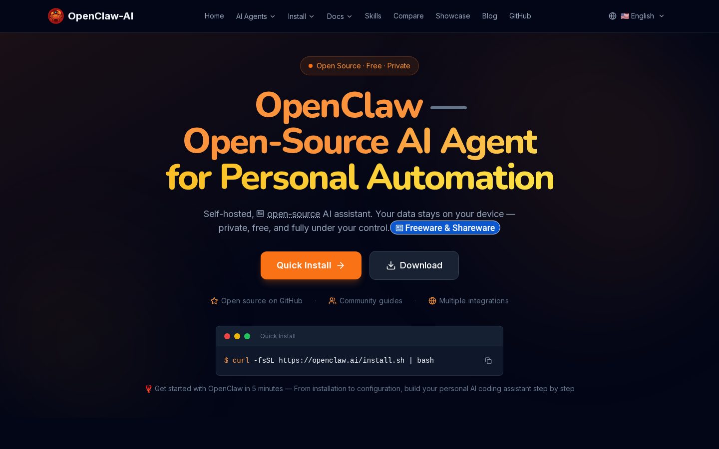 OpenClaw AI Homepage