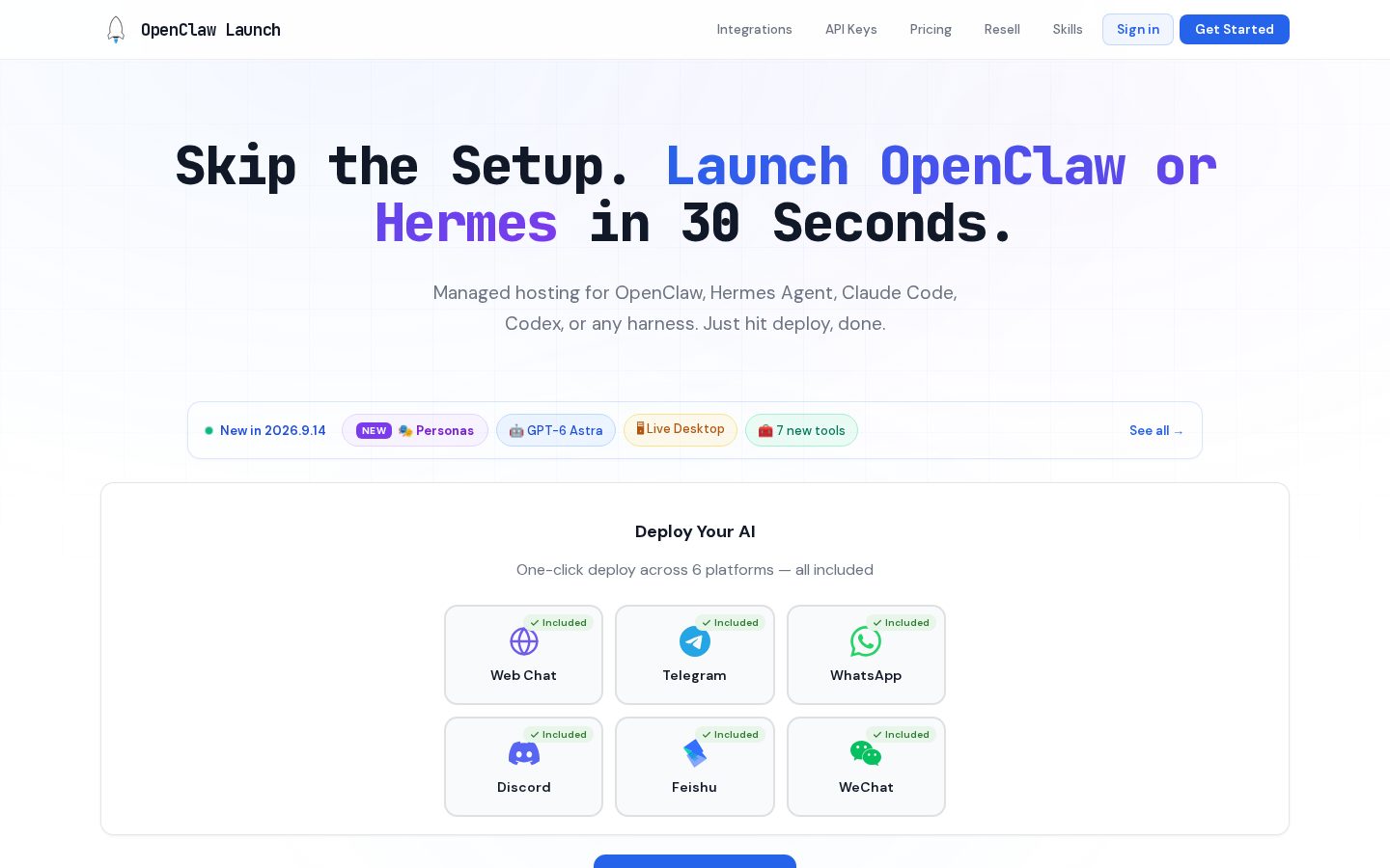 OpenClaw Launch Homepage