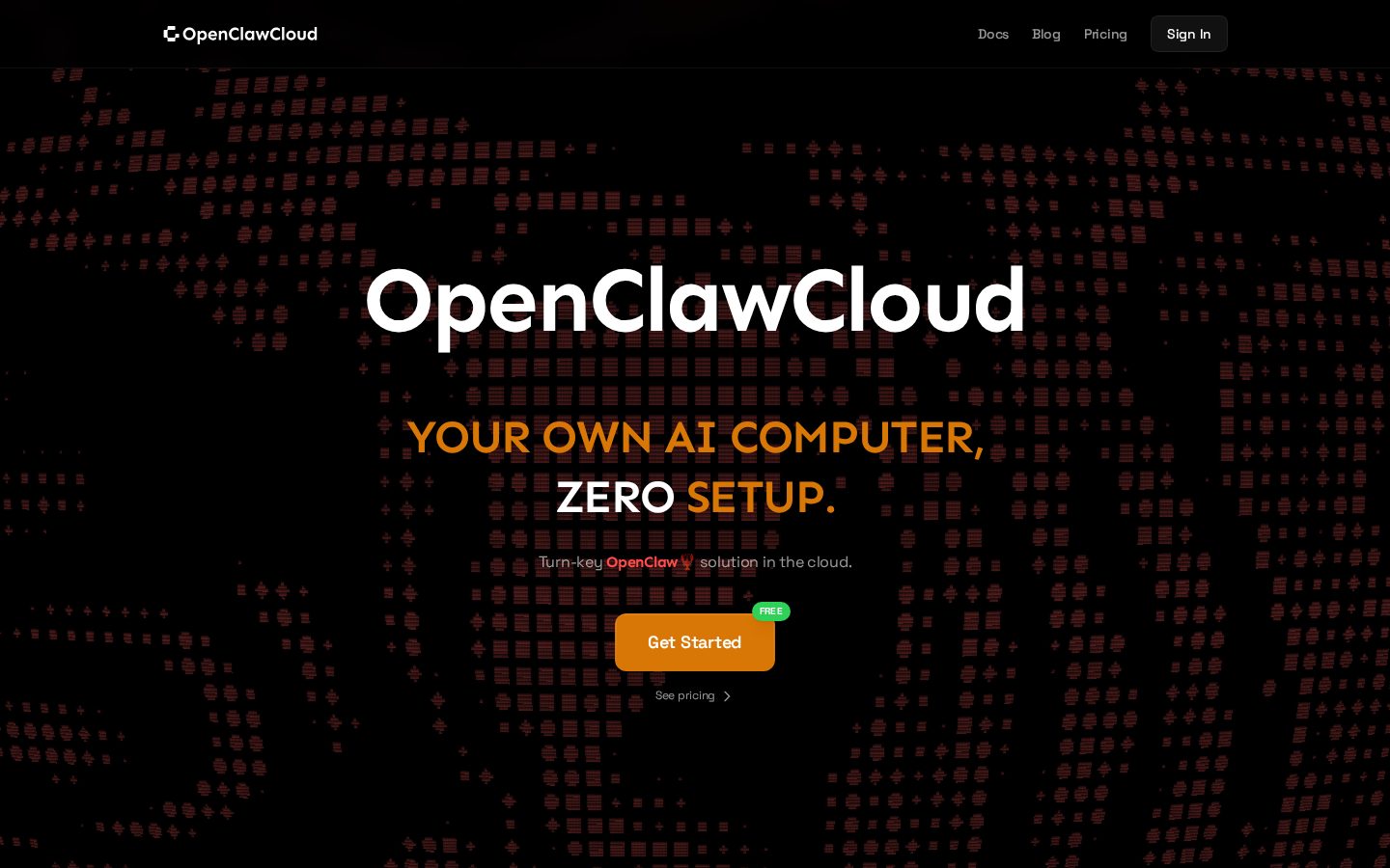 OpenClawCloud Homepage