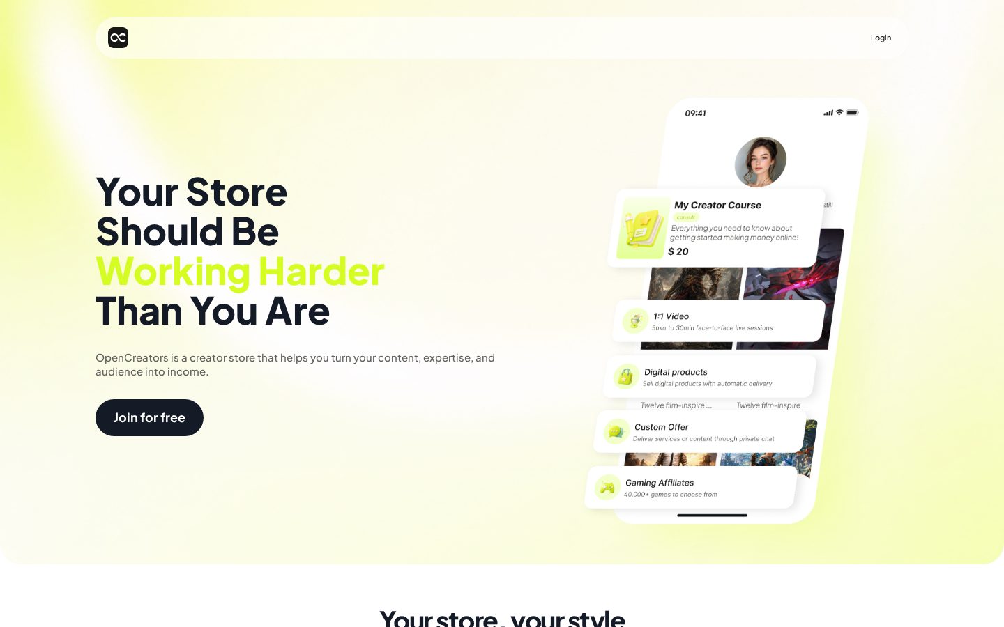 OpenCreators Homepage