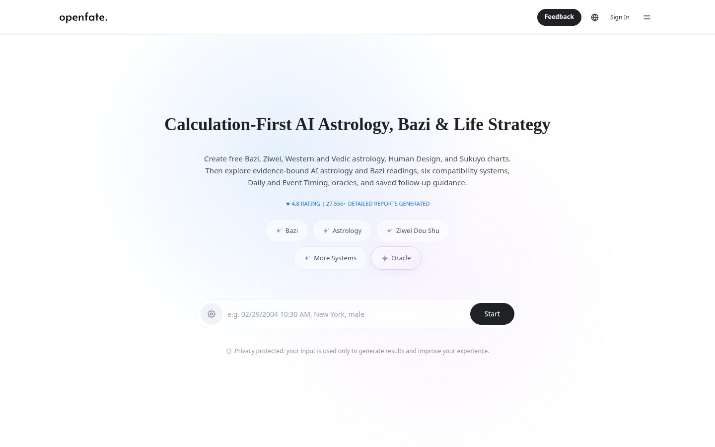 OpenFate AI Homepage