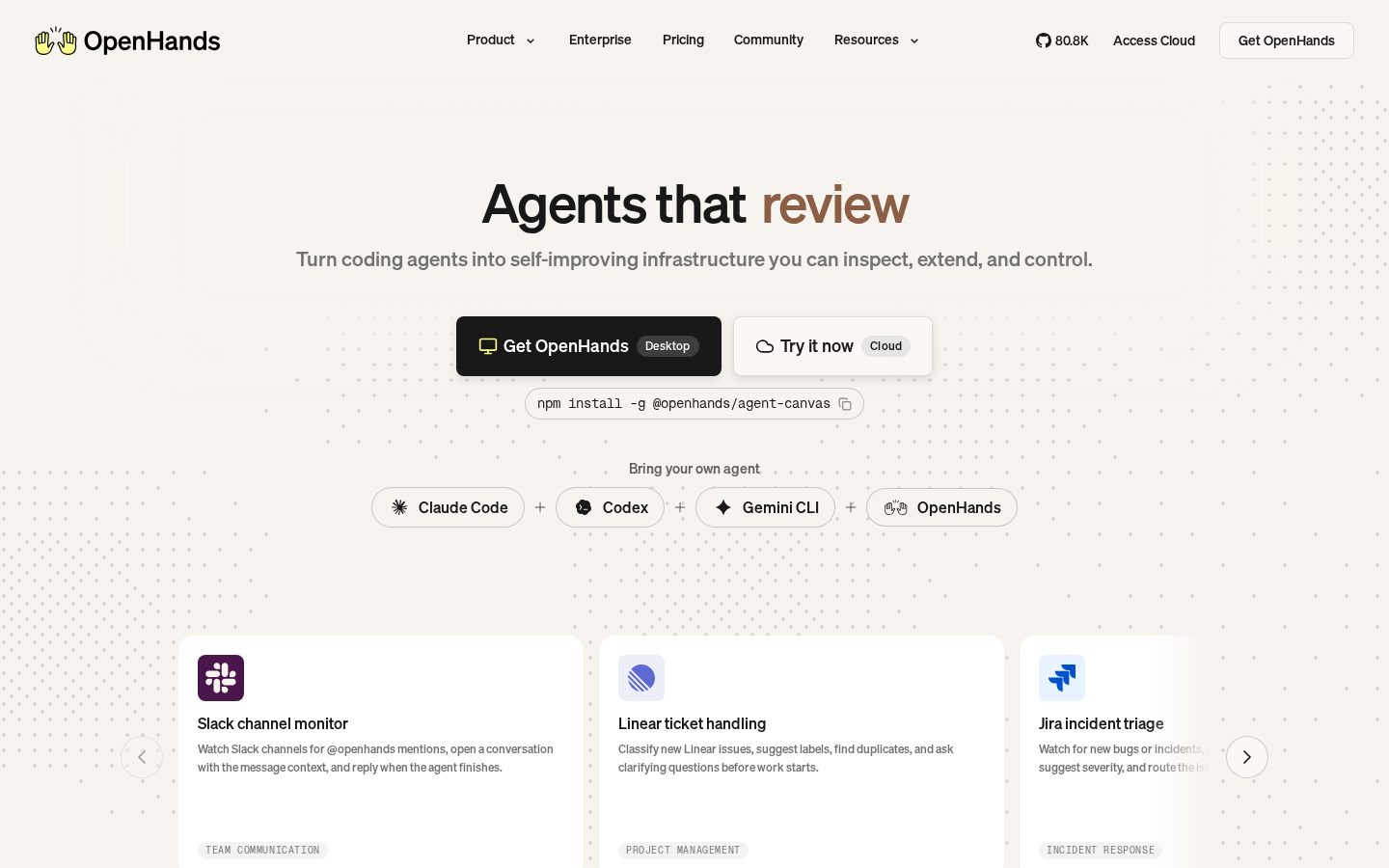 OpenHands AI Homepage