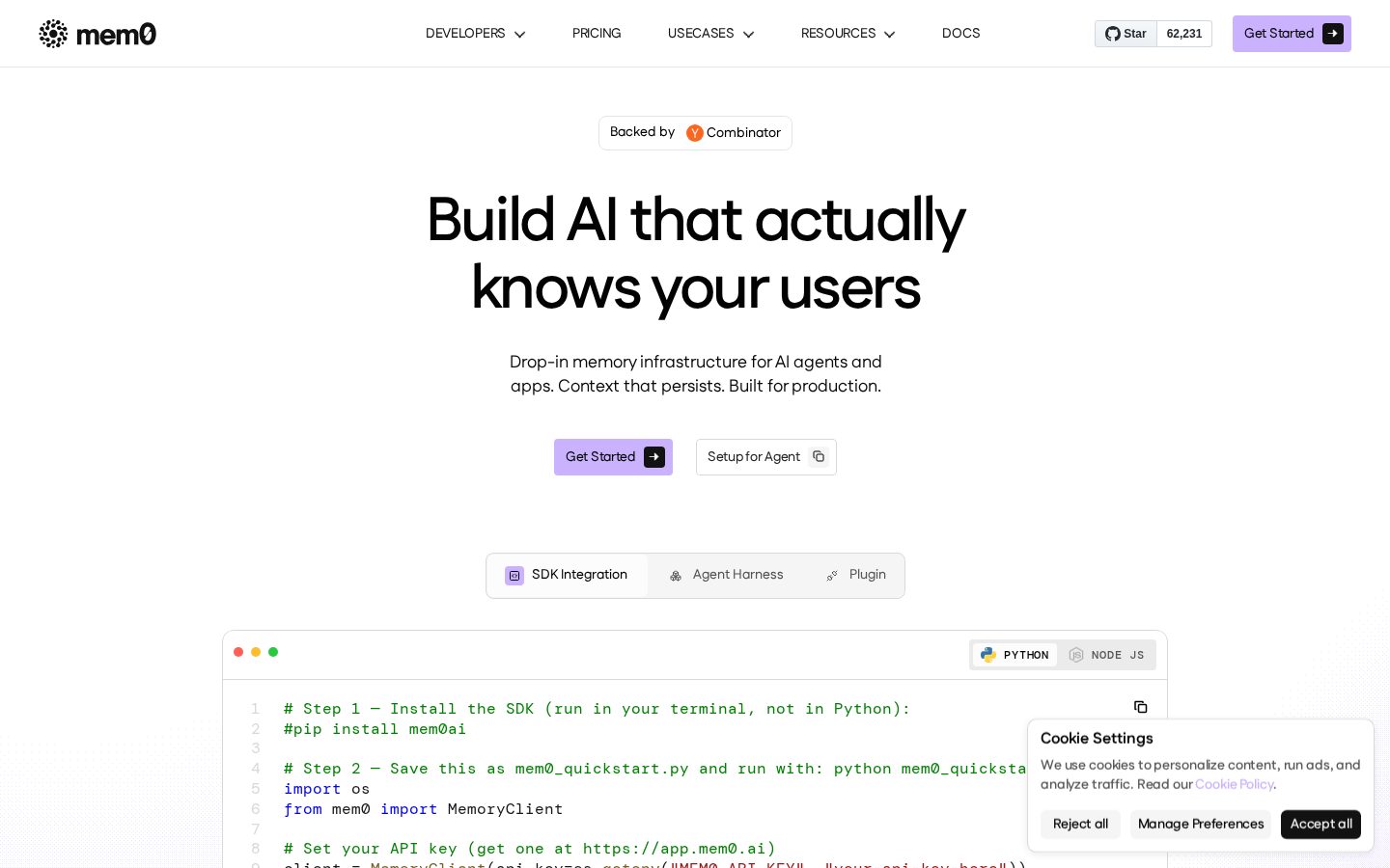 OpenMemory Chrome Extension Homepage