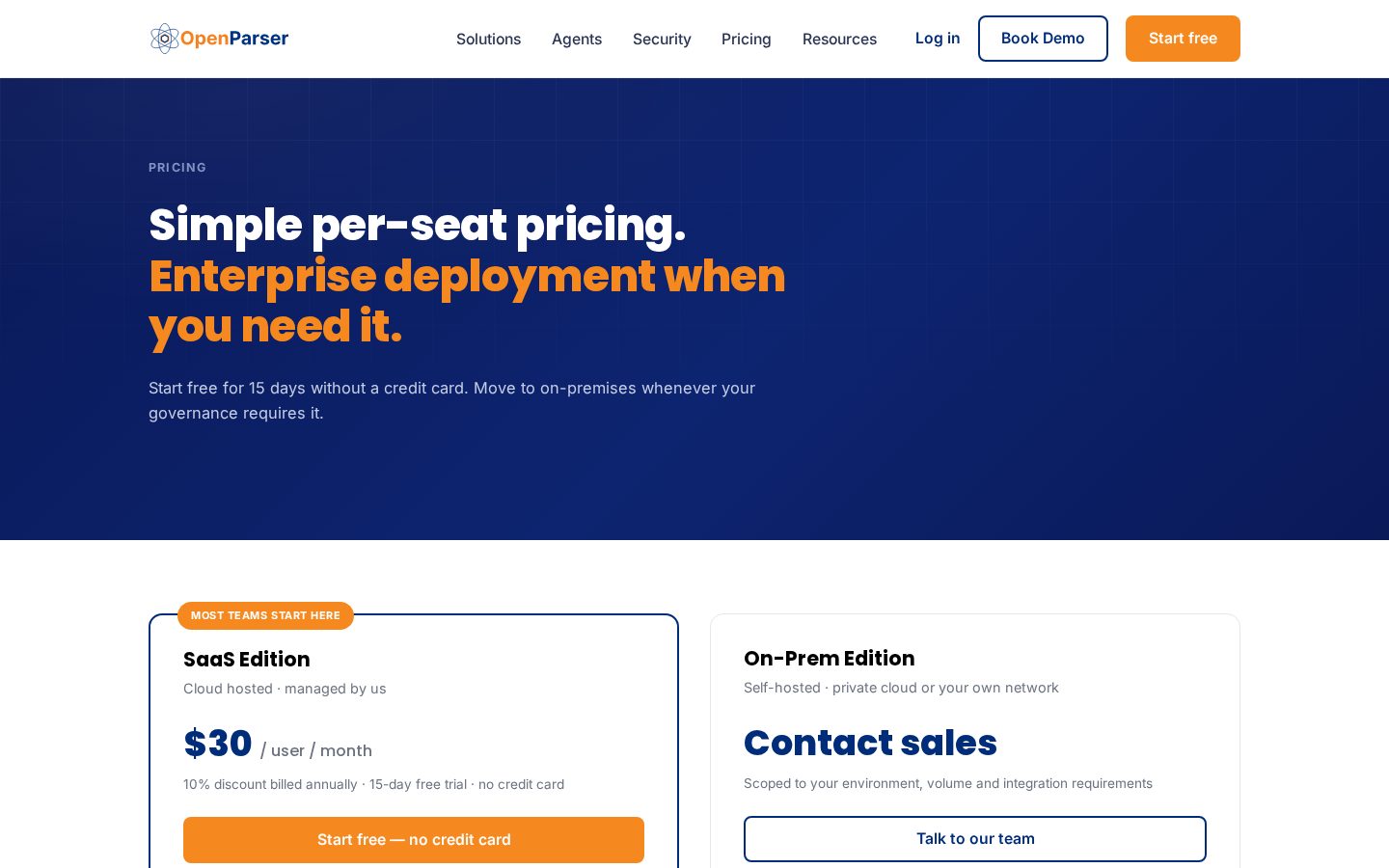 OpenParser AI Pricing