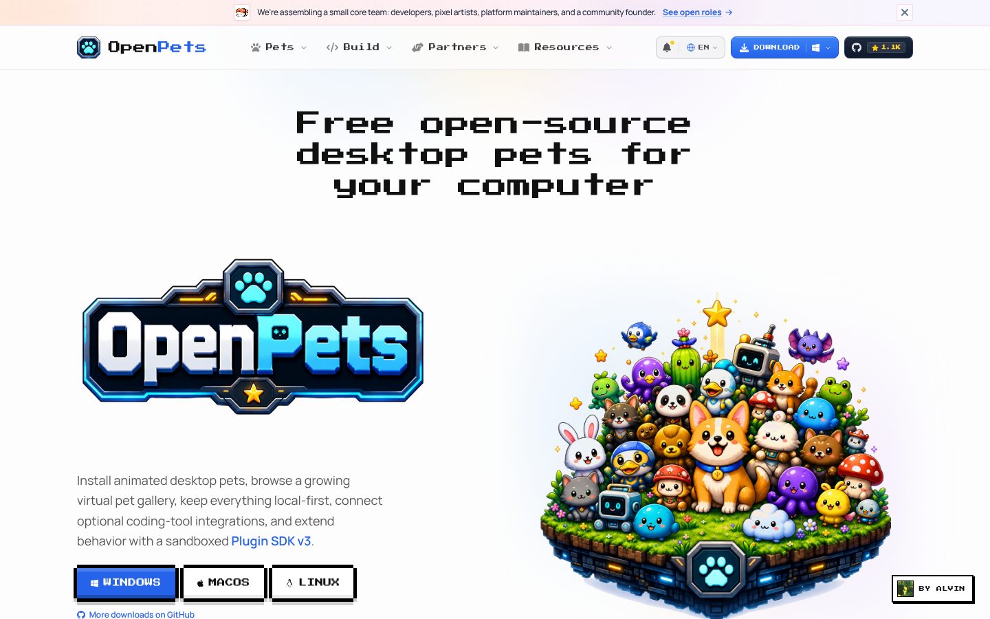 OpenPets Homepage