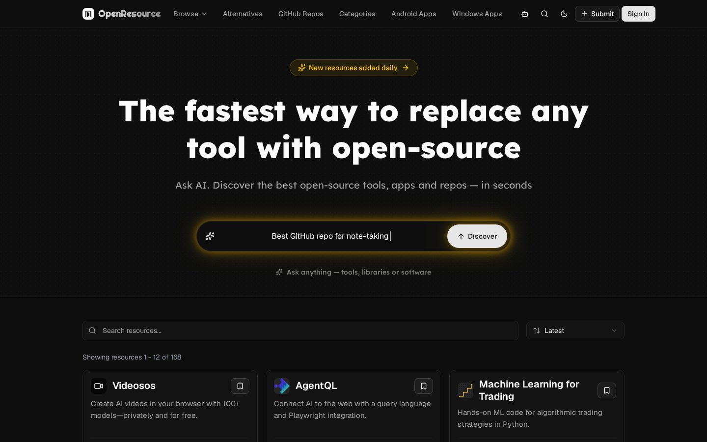 OpenResource Homepage