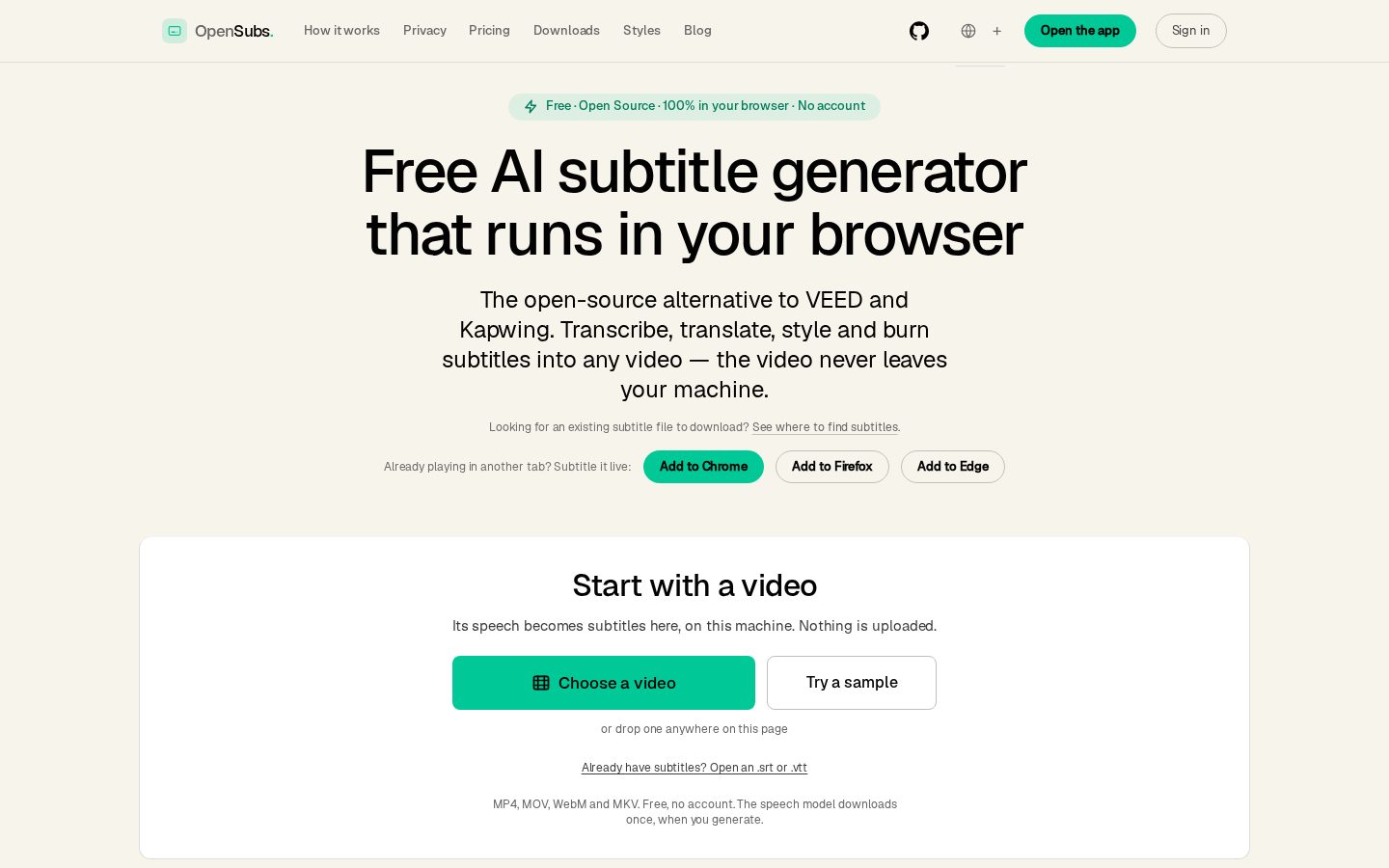OpenSubs Homepage