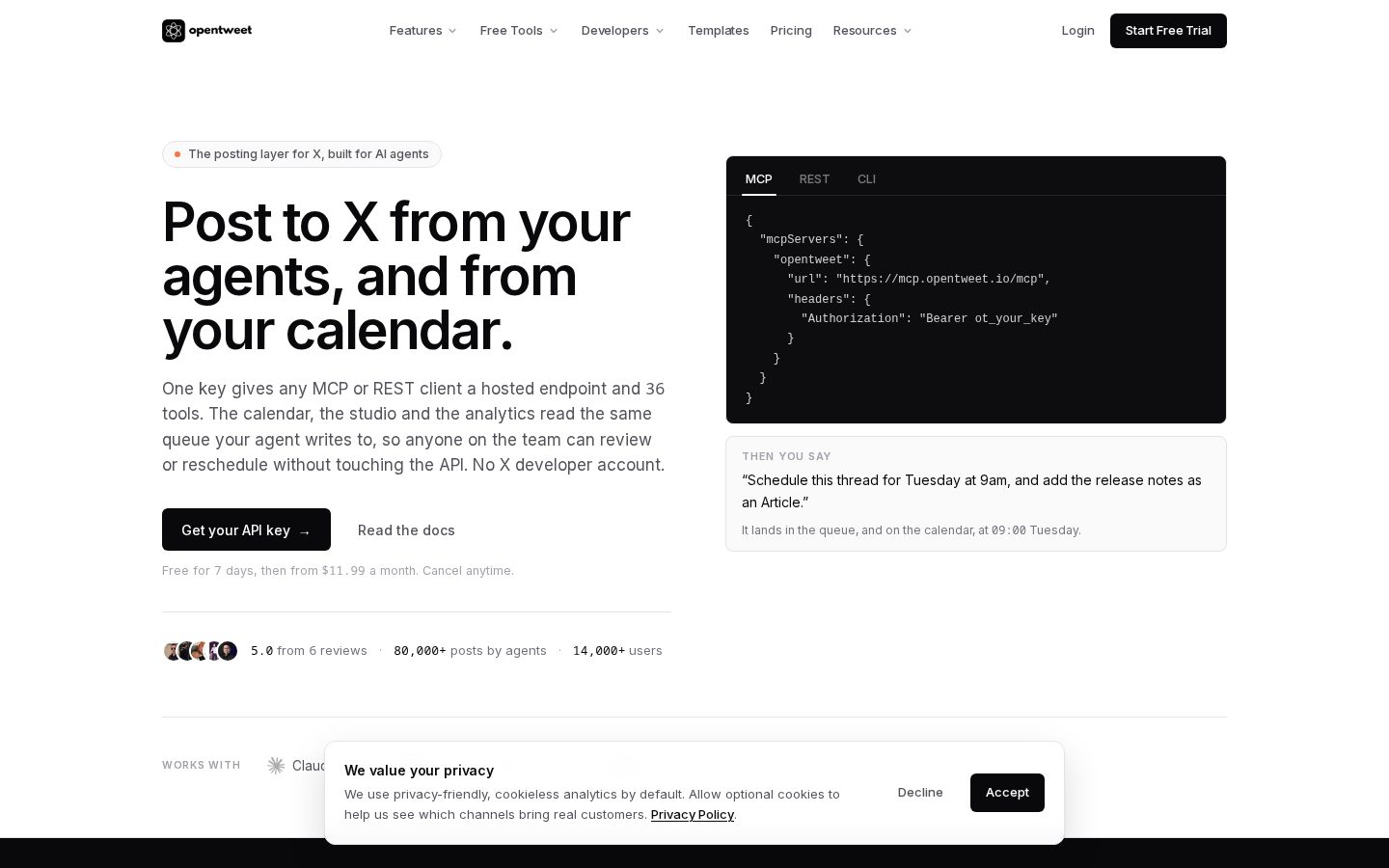 OpenTweet Homepage