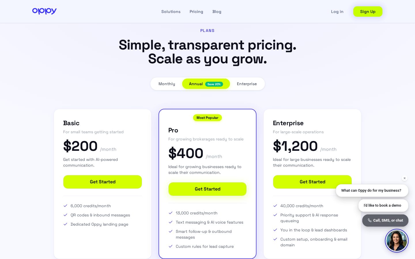 Oppy Pricing