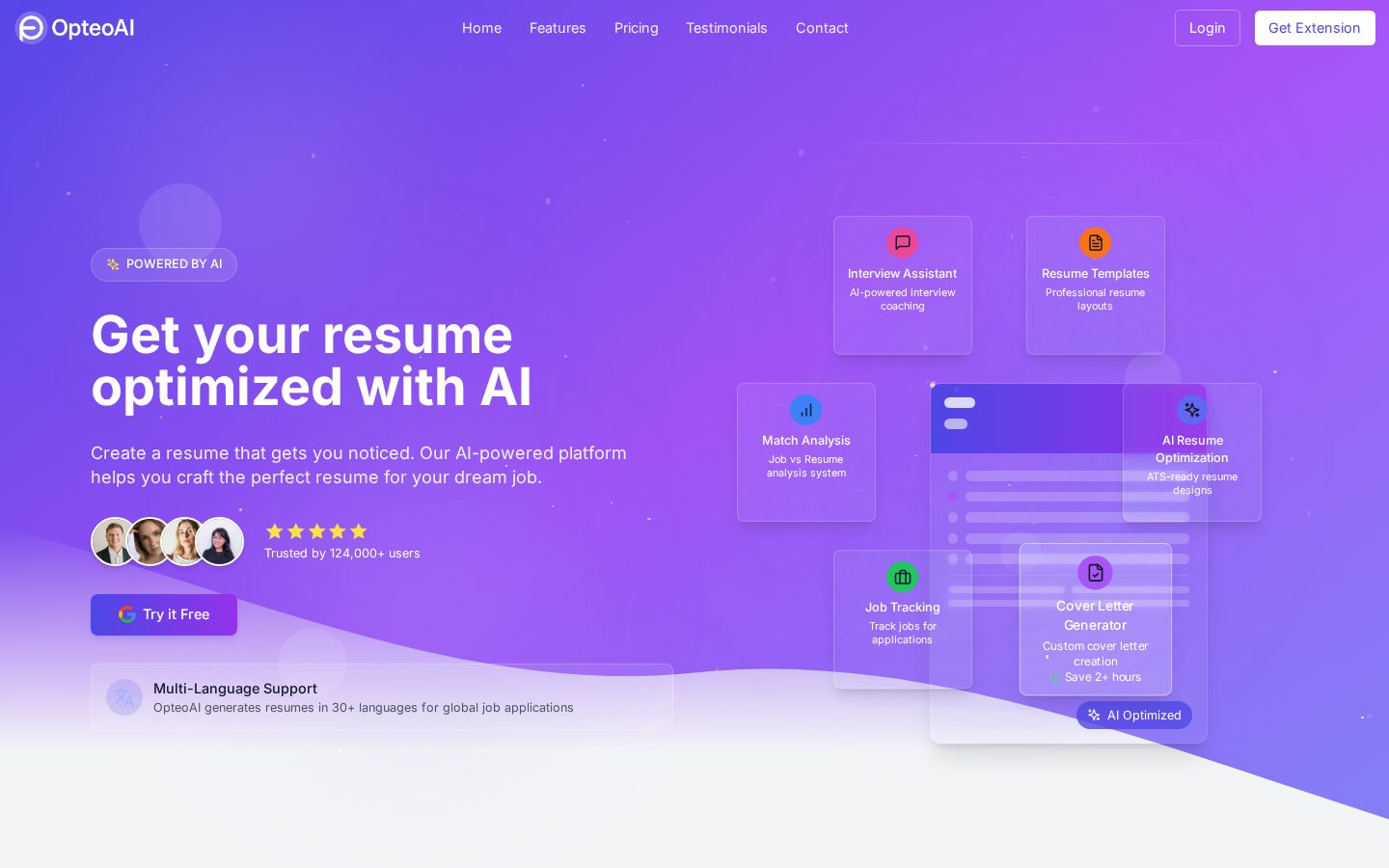 OpteoAI Homepage