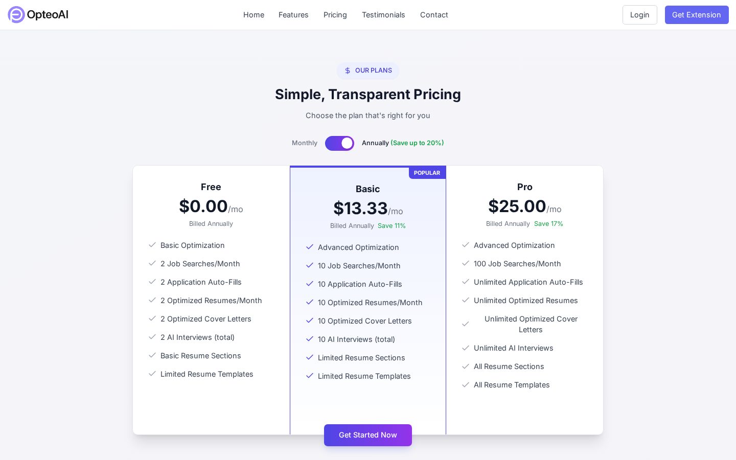 OpteoAI Pricing