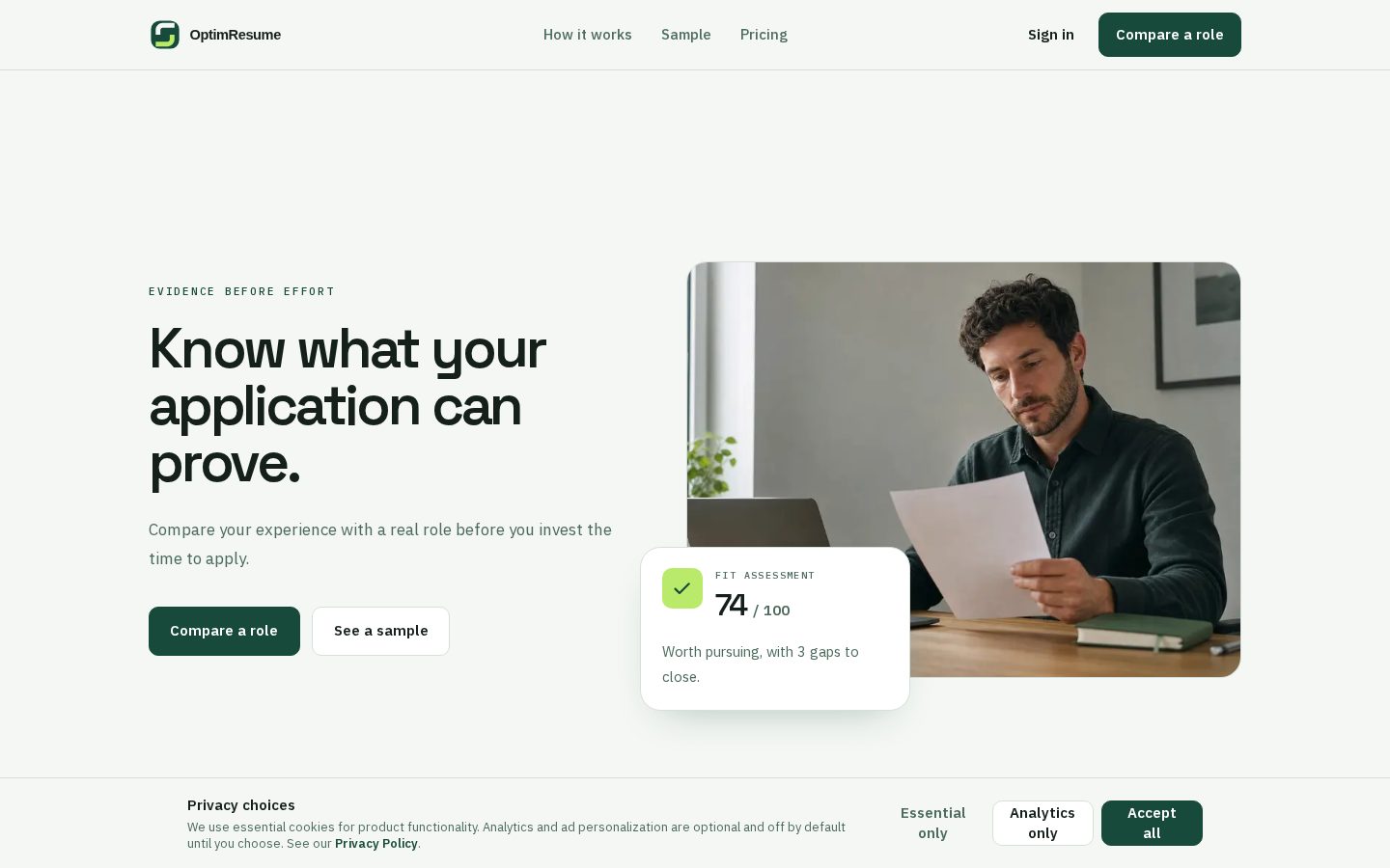 OptimResume Homepage