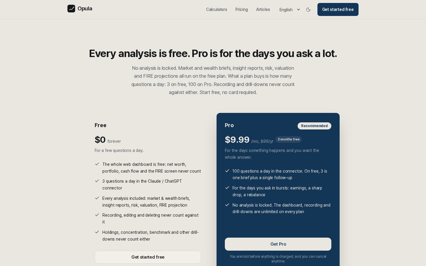 Opula Pricing