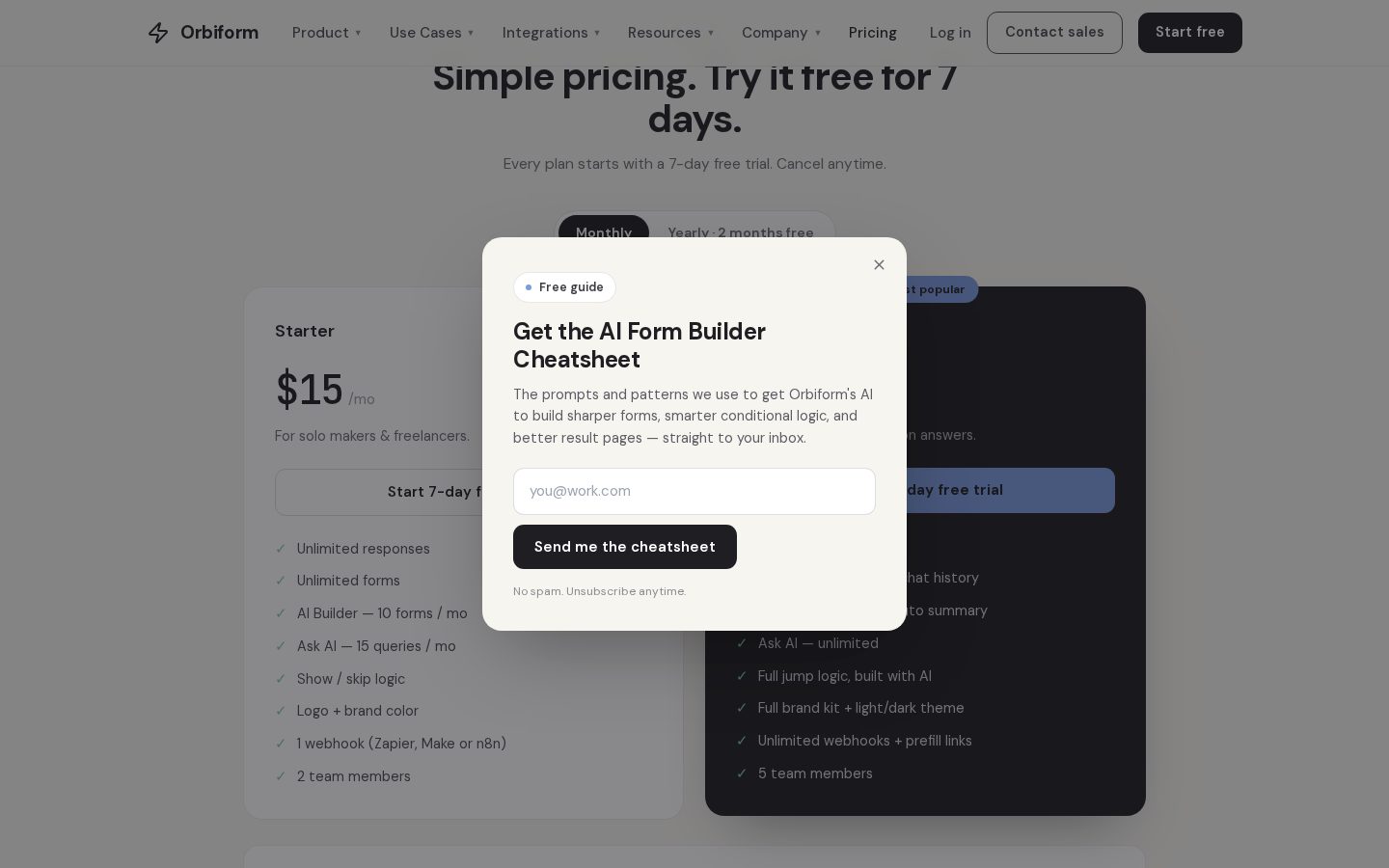 Orbiform Pricing
