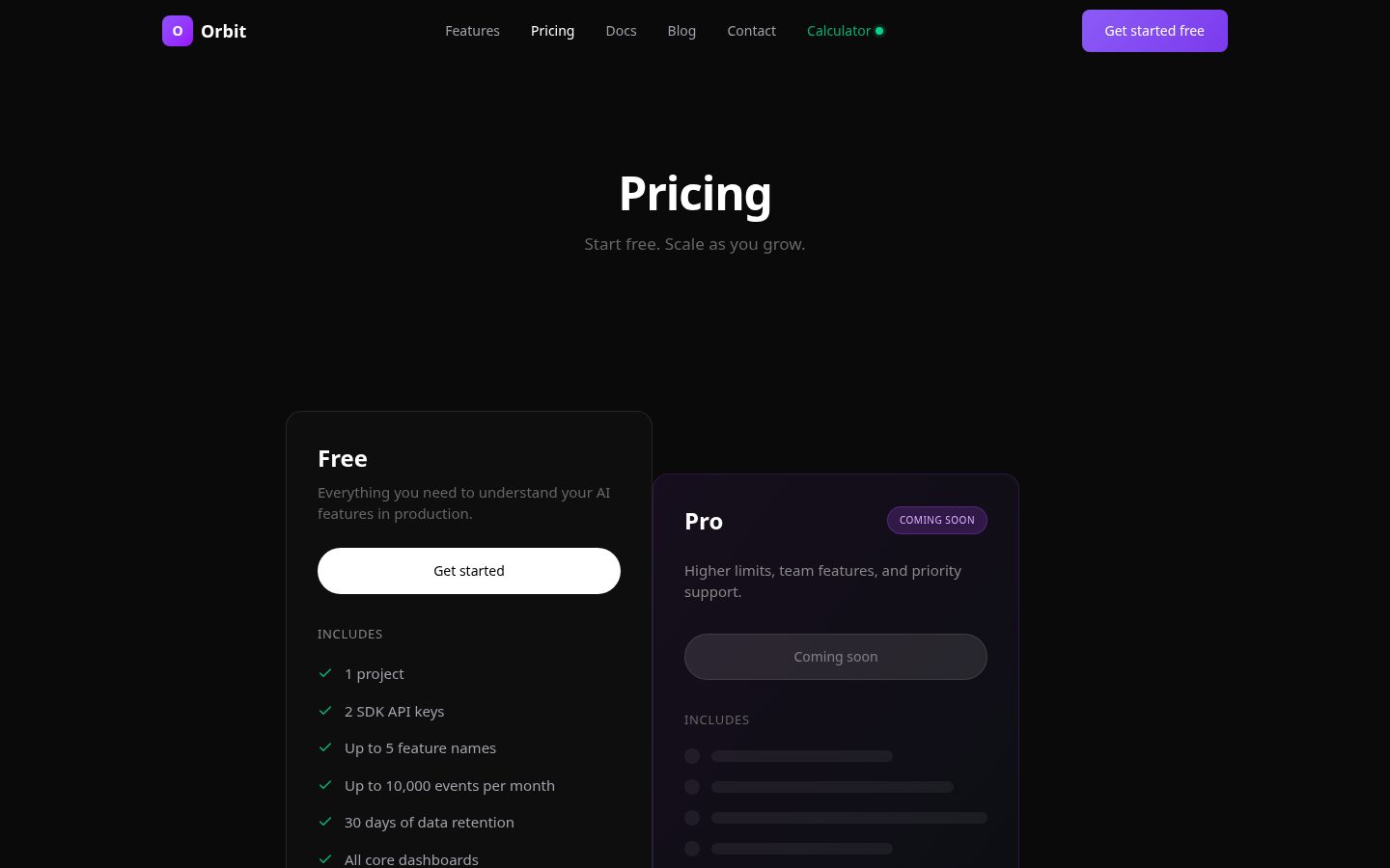 Orbit Pricing