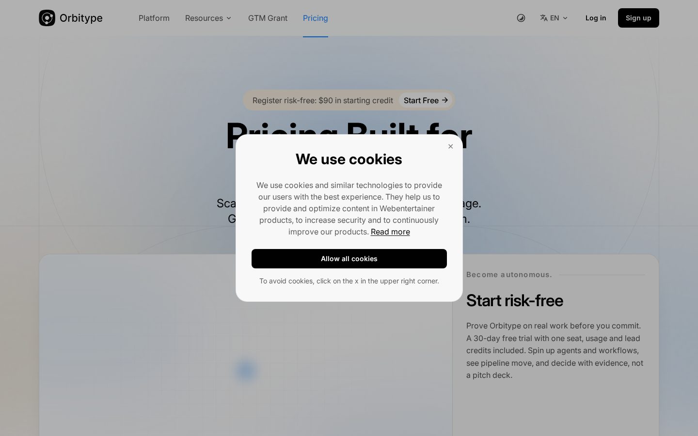 Orbitype Pricing