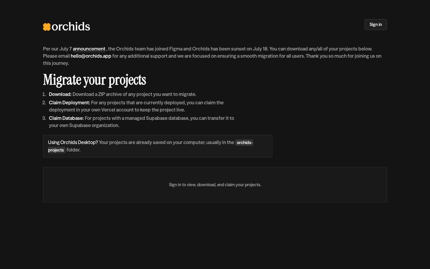 Orchids 1.0 Homepage
