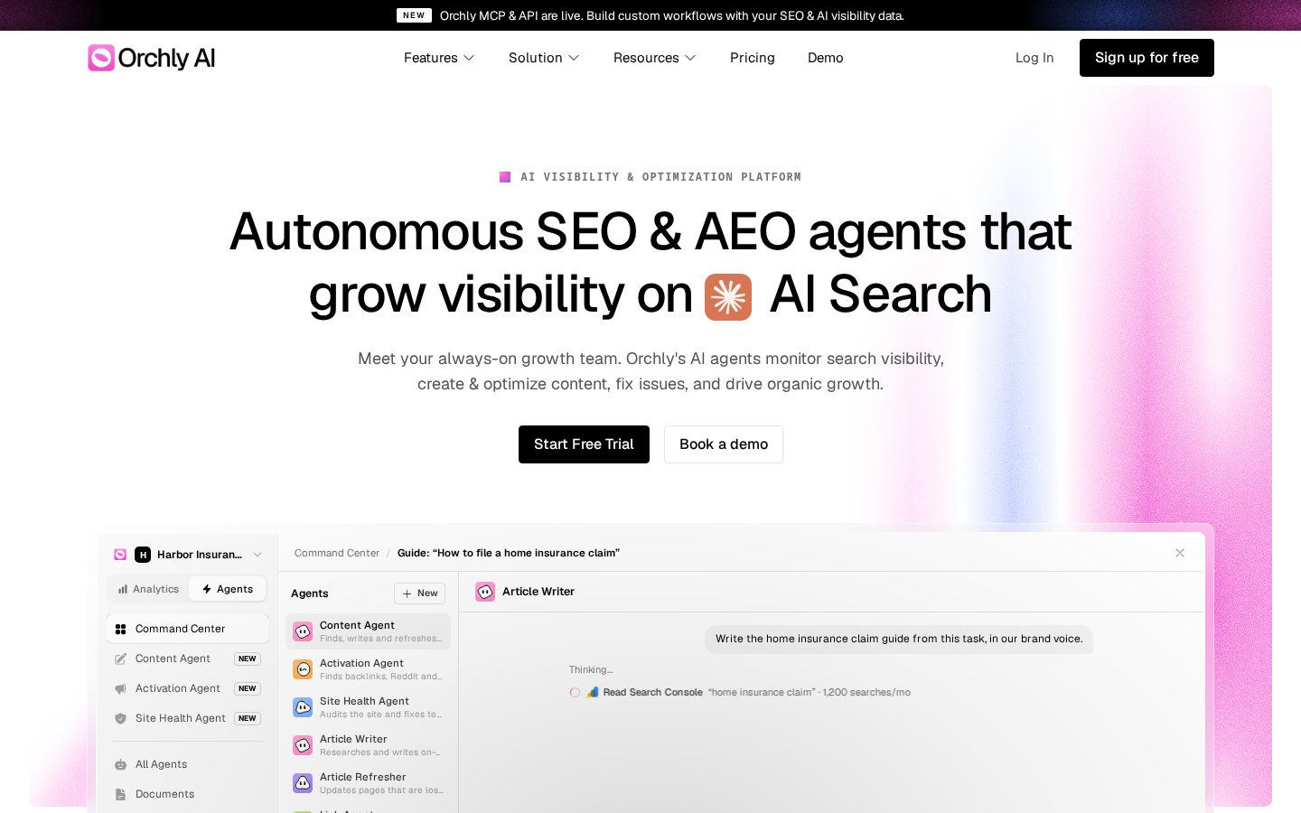 Orchly.ai Homepage