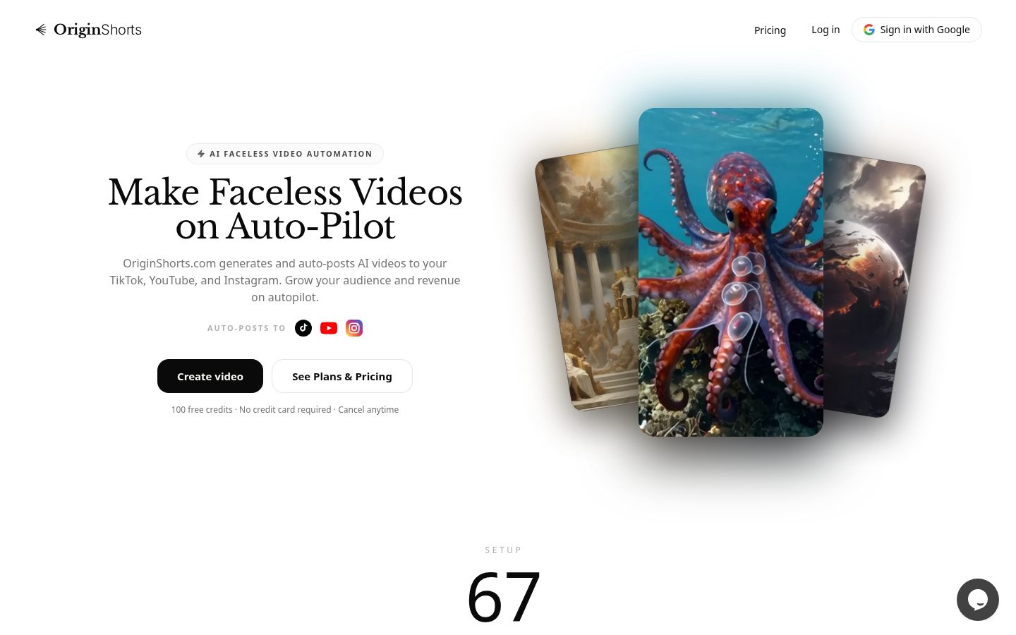 OriginShorts Homepage
