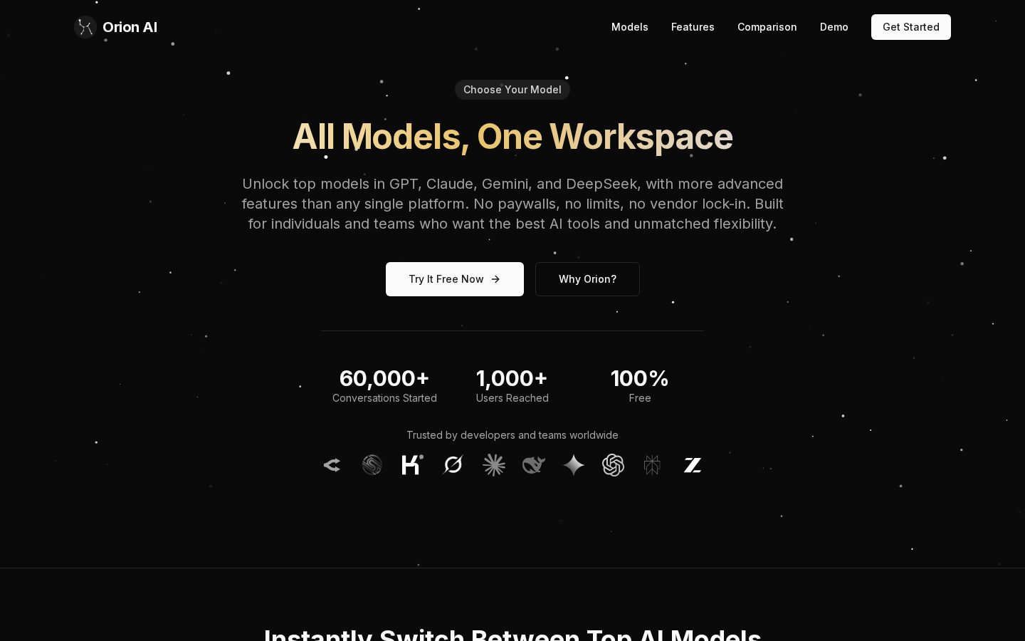 OrionAI Homepage