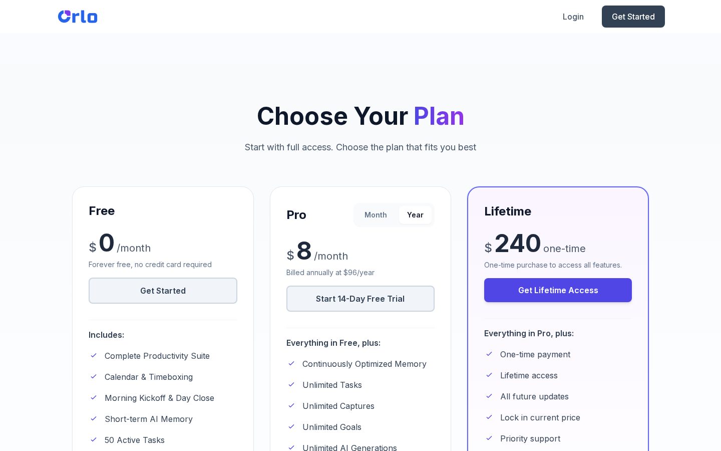 Orlo Pricing