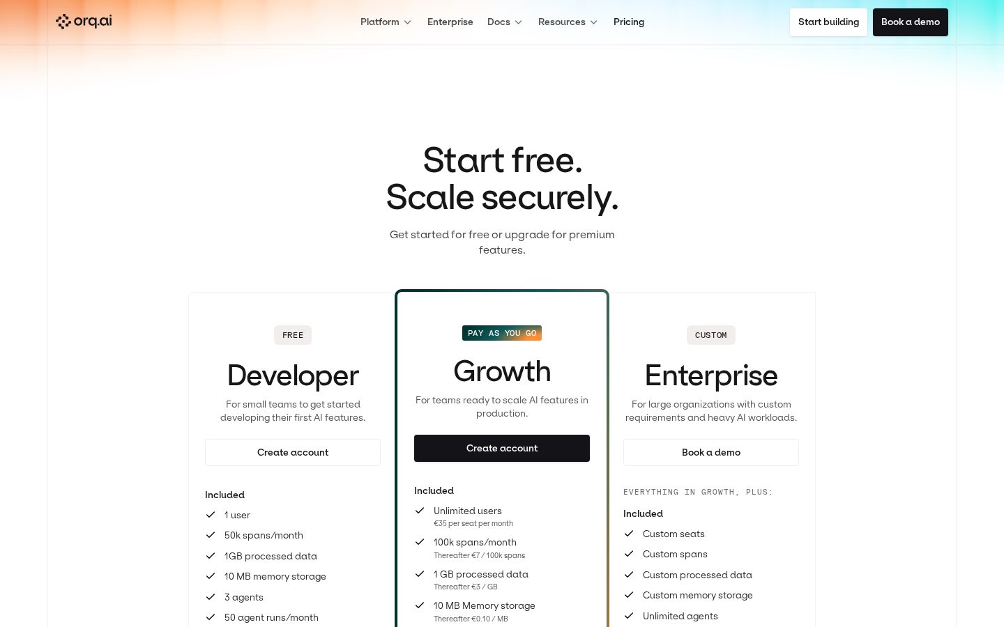 Orq.ai Pricing