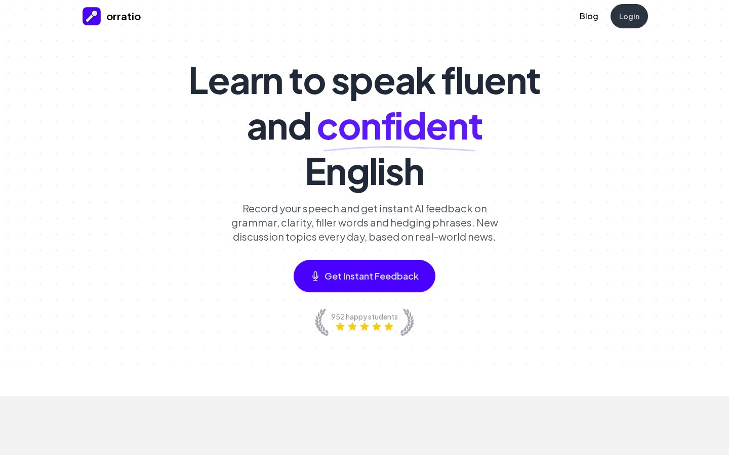Orratio Homepage