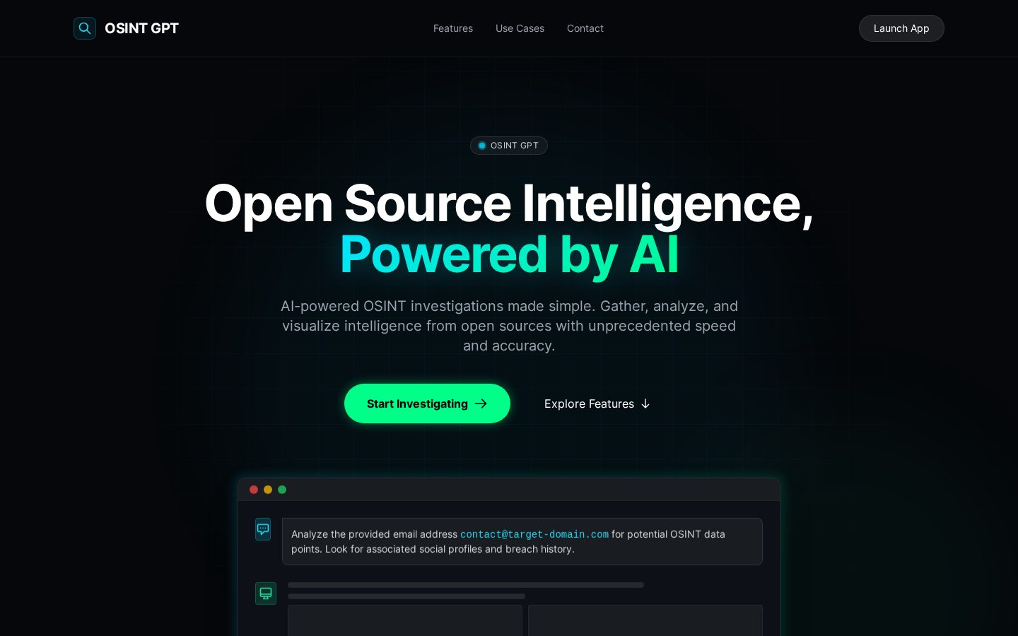 OSINT GPT Homepage