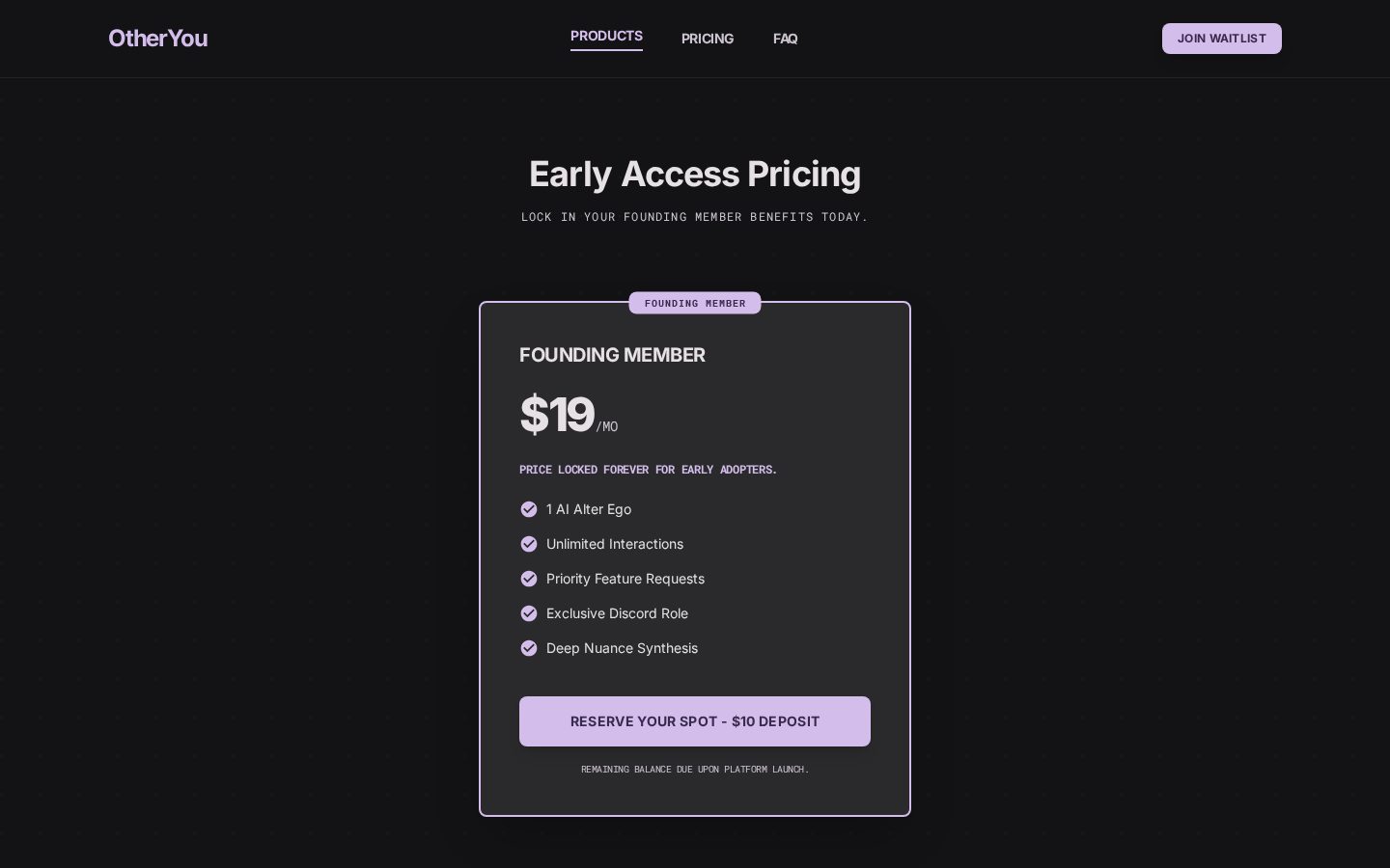 OtherYou Pricing