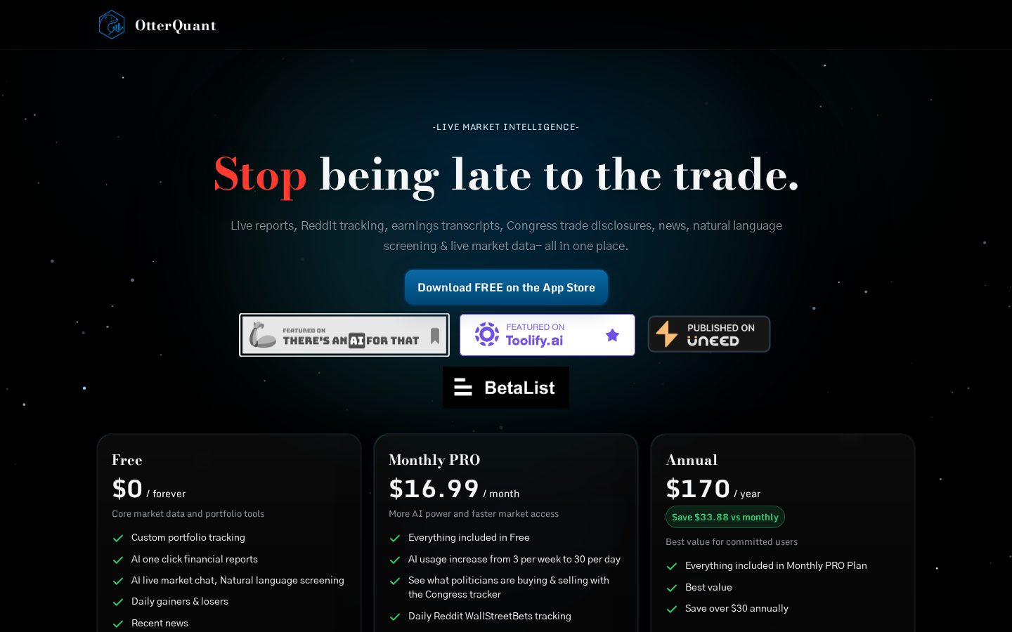 OtterQuant Homepage