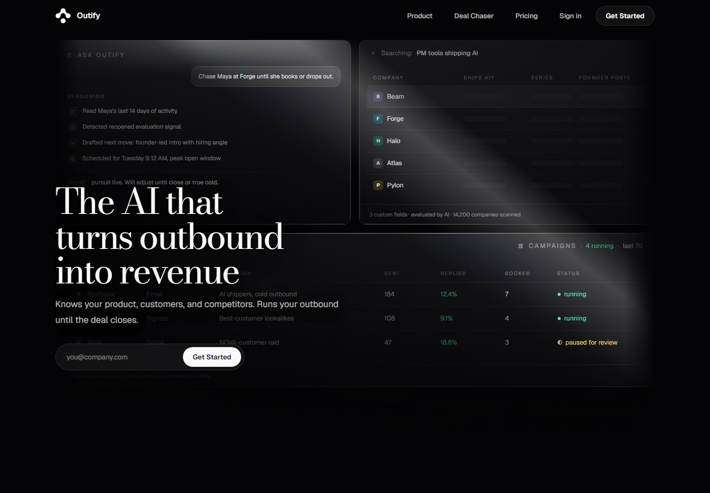 Outify homepage