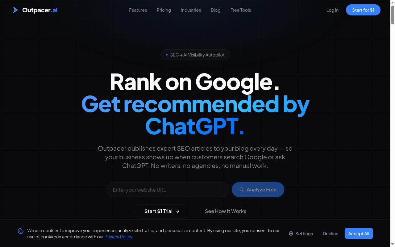 Outpacer.ai Homepage