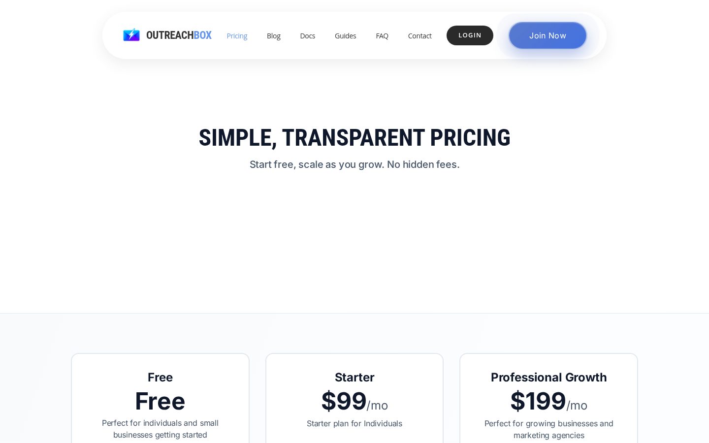 OutreachBox Pricing