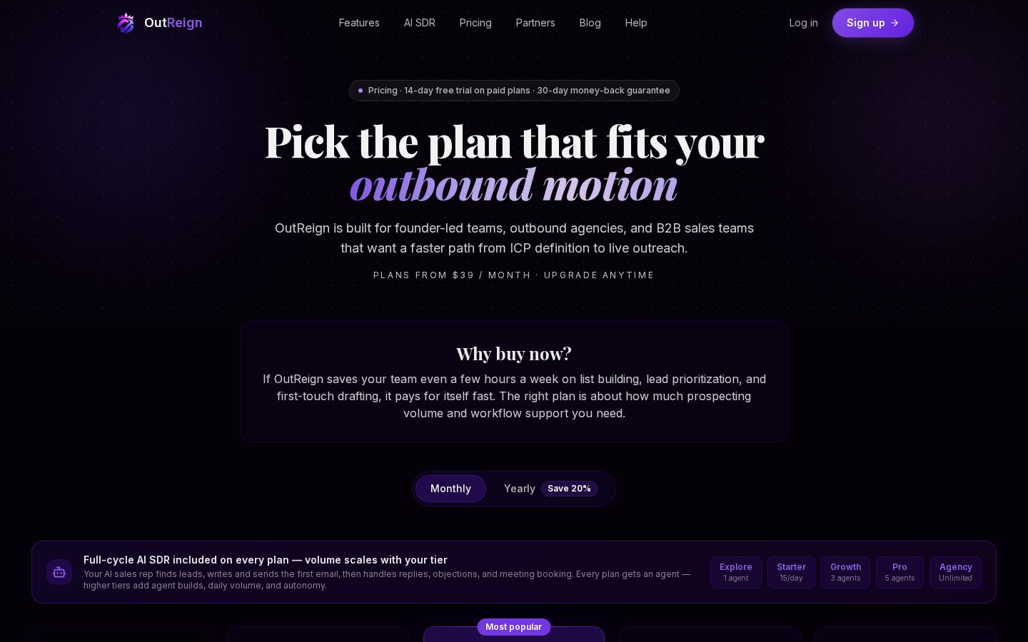 OutReign Pricing